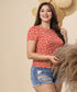 Brick Red Back Bow Top